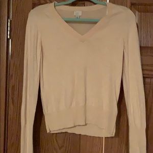 Cream v-neck sweater